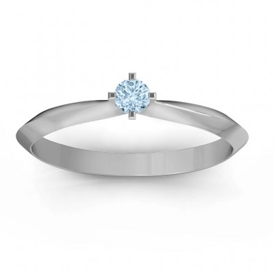 Silver Knife Edge Solitaire Ring - The Handmade ™