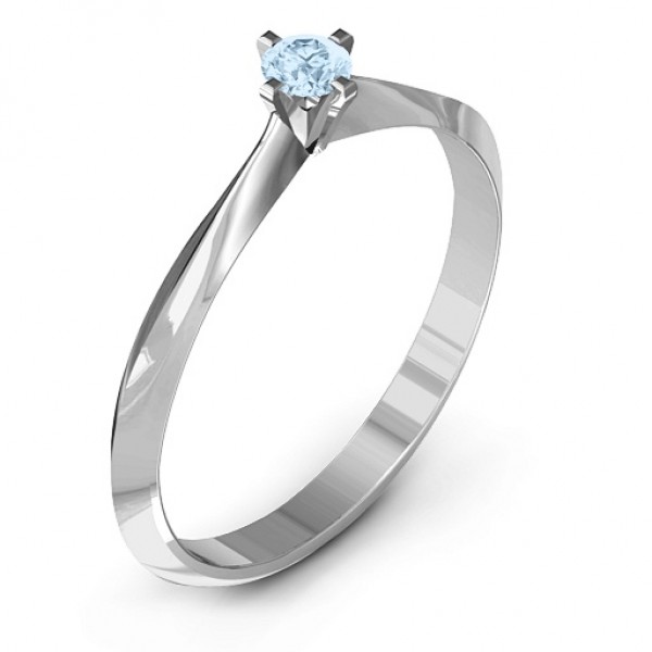 Silver Knife Edge Solitaire Ring - The Handmade ™