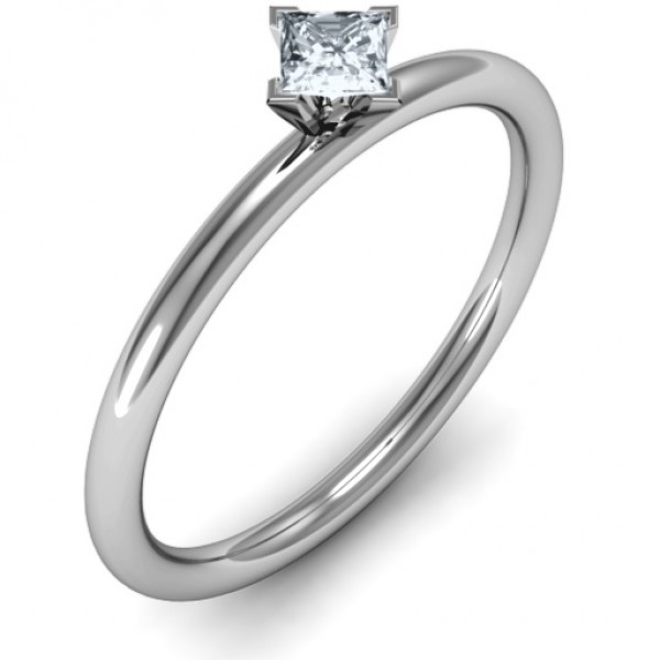 Silver L-Shaped Princess Ring - The Handmade ™
