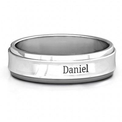 Silver Menelaus Bevelled Concave Men's Ring - The Handmade ™