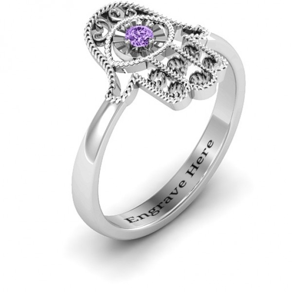 Silver Protection Hamsa Ring - The Handmade ™