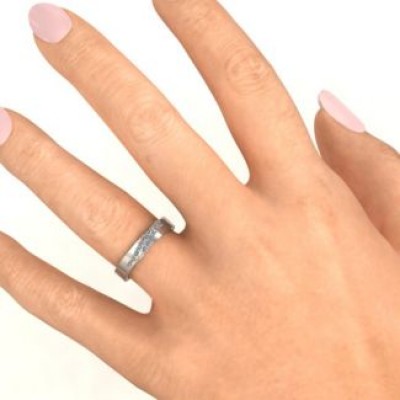 Silver Ridge Accent Diagonal Peak Women's Ring - The Handmade ™