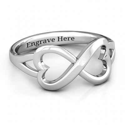 Silver Simple Double Heart Infinity Ring - The Handmade ™