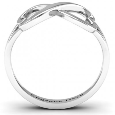 Silver Simple Double Heart Infinity Ring - The Handmade ™
