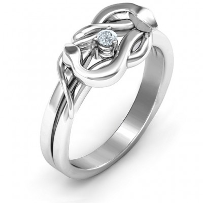 Silver Snake Lover's Knot Ring - The Handmade ™