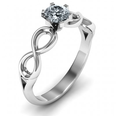 Silver Solitaire Infinity Ring - The Handmade ™