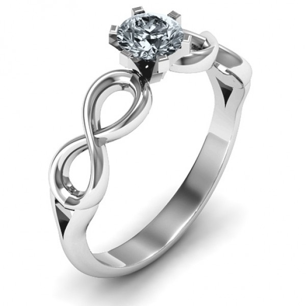 Silver Solitaire Infinity Ring - The Handmade ™