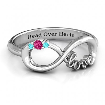 Silver Sparkly Love Infinity Ring - The Handmade ™