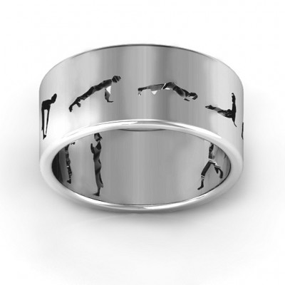 Silver Sun Salutation Pose Ring - The Handmade ™