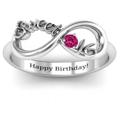 Silver Sweet 16 with Birthstone Infinity Ring - The Handmade ™