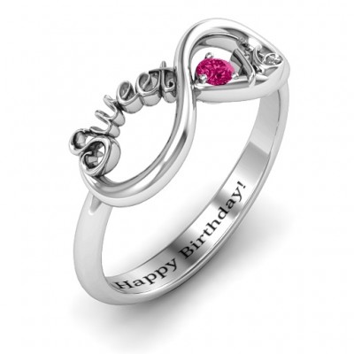 Silver Sweet 16 with Birthstone Infinity Ring - The Handmade ™