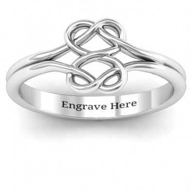 Silver Tangled Hearts Infinity Ring - The Handmade ™
