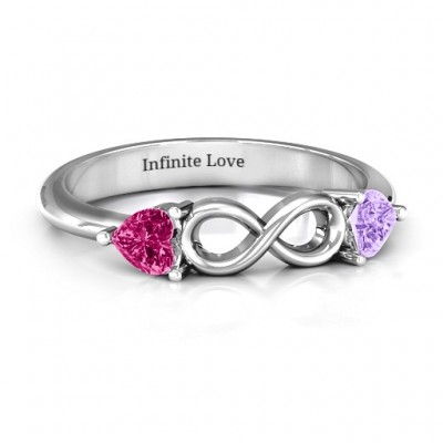 Silver Two Hearts to Infinity Ring - The Handmade ™