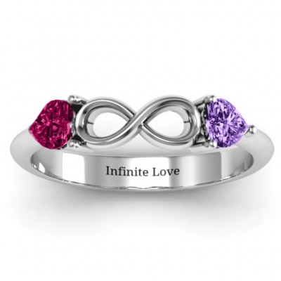 Silver Two Hearts to Infinity Ring - The Handmade ™