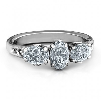 Triple Oval Stone Engagement Ring - The Handmade ™