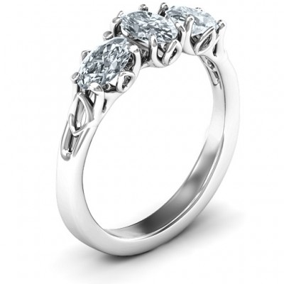 Triple Oval Stone Engagement Ring - The Handmade ™