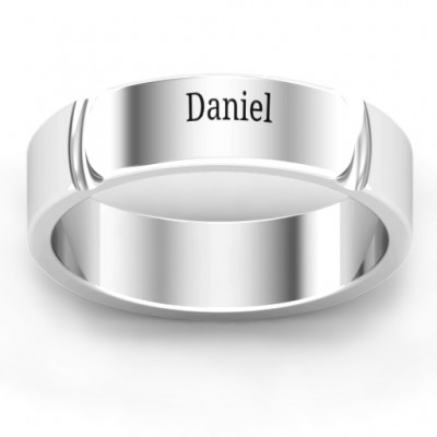 Tungsten Lysander Curved Groove Men's Ring - The Handmade ™