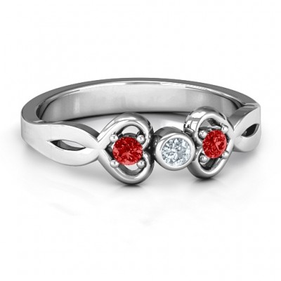 Twin Hearts with Centre Bezel Ring - The Handmade ™