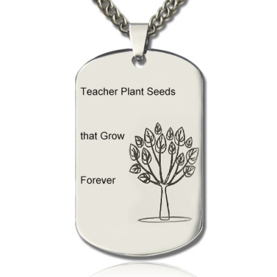 Man's Dog Tag Tree Name Necklace - The Handmade ™