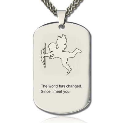 Cupid Man's Dog Tag Name Necklace - The Handmade ™