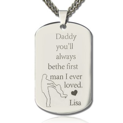Father's Love Dog Tag Name Necklace - The Handmade ™