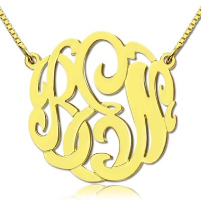 Gold Large Monogram Necklace Hand-painted - The Handmade ™