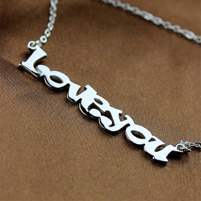 Cute Cartoon Ravie Font White Gold Name Necklace - The Handmade ™