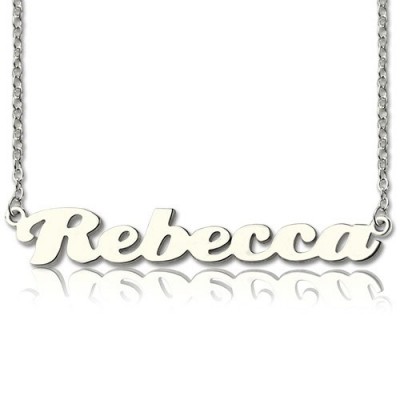 Silver Puff Font Namplate Necklace - The Handmade ™