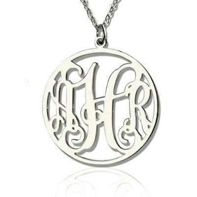 Silver Circle Monogram Necklace - The Handmade ™