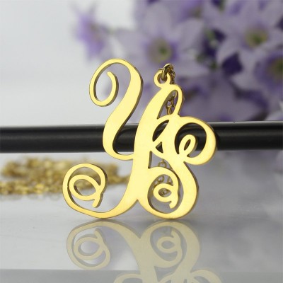 Gold 2 Initial Monogram Necklace - The Handmade ™