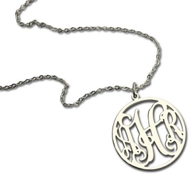 Silver Circle Monogram Necklace - The Handmade ™