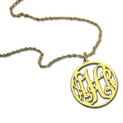 Gold Circle Monogram Necklace - The Handmade ™