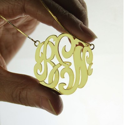 Gold Large Monogram Necklace Hand-painted - The Handmade ™