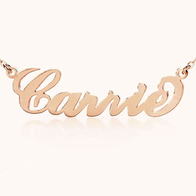 Carrie Name Necklace Rose Gold - The Handmade ™