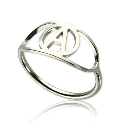 Personalised Eye Rings with Initial Silver - The Handmade ™