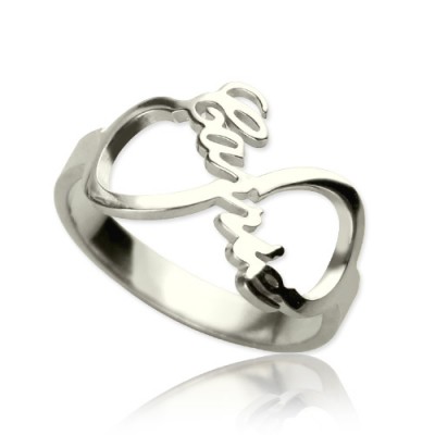 Personalised Infinity Nameplate Ring Silver - The Handmade ™
