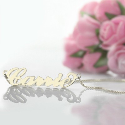Carrie Name Necklace Silver - Box Chain - The Handmade ™