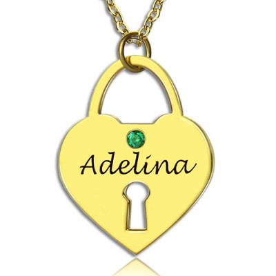 I Love You Heart Lock Keepsake Necklace With Name Gold - The Handmade ™