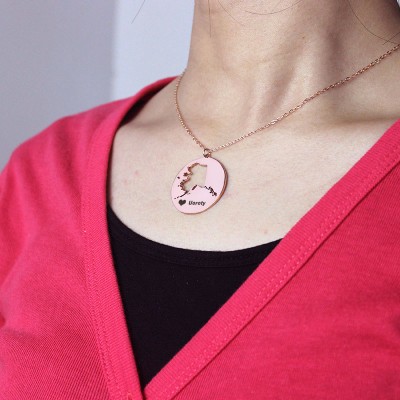 Alaska Disc State Necklaces With Heart Name Rose Gold - The Handmade ™
