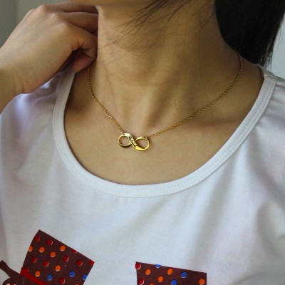 Infinity Symbol Jewellery Necklace Engraved Name Gold - The Handmade ™