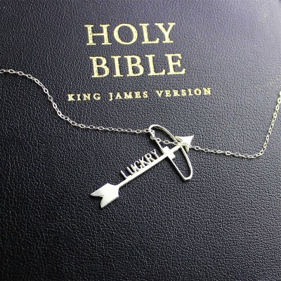 Silver Arrow Cross Name Necklaces Pendant Necklace - The Handmade ™