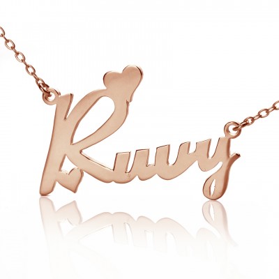 Rose Gold Fiolex Girls Fonts Heart Name Necklace - The Handmade ™