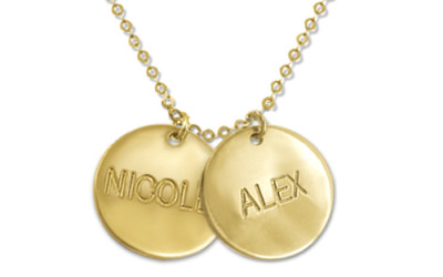 Gold Mum Multi Disc Necklace: Crafting Love, One Name at a Time