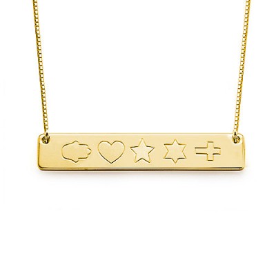 Gold Icon Bar Necklace - The Handmade ™