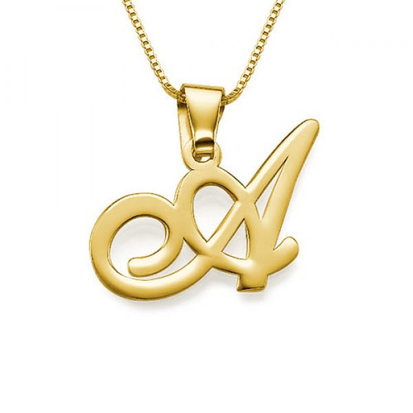 Gold or Initials Pendant With Any Letter - The Handmade ™
