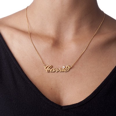 Gold or Carrie Swarovski Name Necklace - The Handmade ™