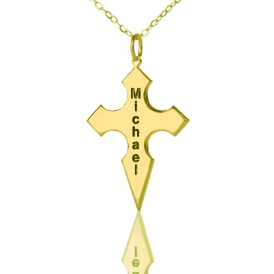 Conical Shape Cross Name Necklace - The Handmade ™