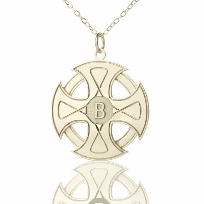 Engraved Celtic Cross Necklace Silver - The Handmade ™