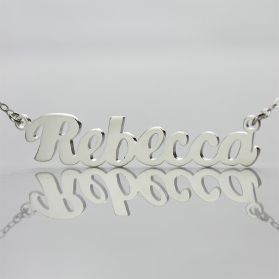 White Gold Puff Font Name Necklace - The Handmade ™