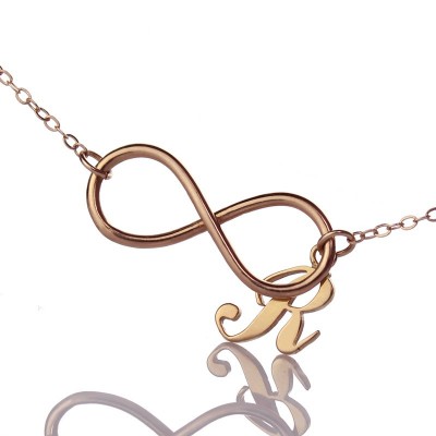 Rose Gold Infinity Initial Necklace - The Handmade ™